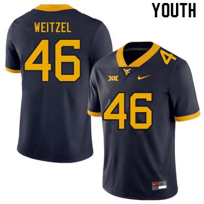 Youth West Virginia Mountaineers NCAA #46 Trace Weitzel Navy Authentic Nike Stitched College Football Jersey KX15C43CX